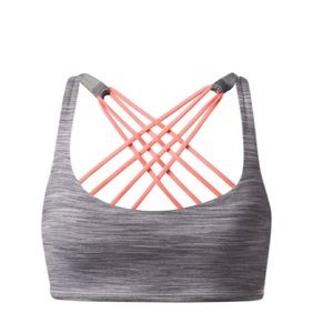 Lululemon Free To Be Bra Grey Deep Coal Grapefruit